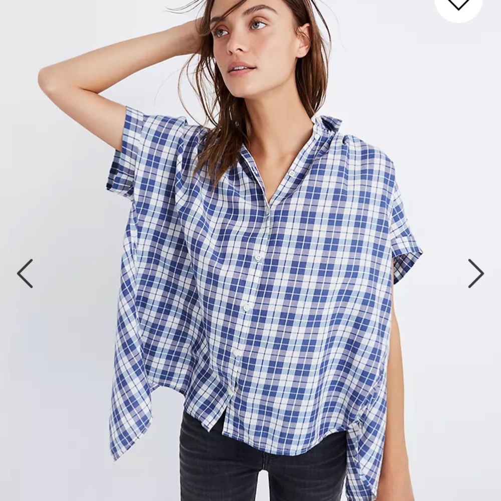Madewell Central Open-Back Shirt in Linus Plaid